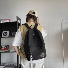 Girl Solid School Bag College Student Women Backpack Travel