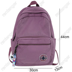 Green Female Bag Solid School College Student Laptop Backpack