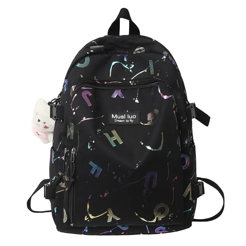 Pink Girl Student Backpack Laptop College Women School Bag