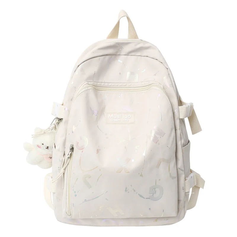 Pink Girl Student Backpack Laptop College Women School Bag