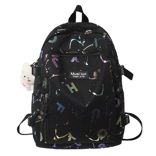 Pink Girl Student Backpack Laptop College Women School Bag