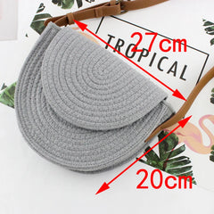 Compact Casual Shoulder Straw Bag Woven Handbag