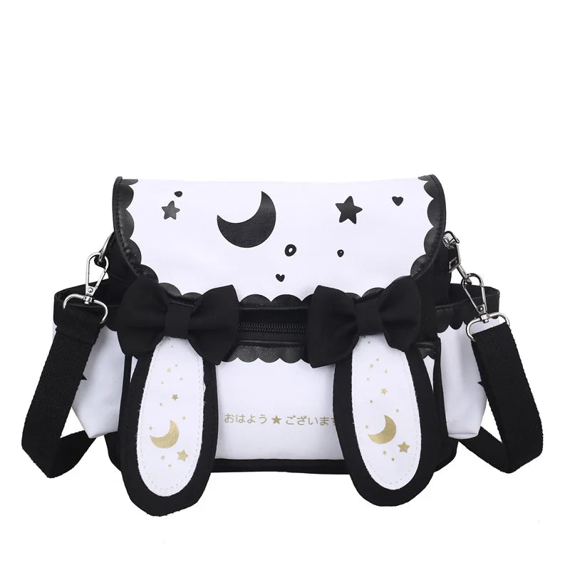 Girl Canvas Schoolbag Shoulder Messenger Square Bag