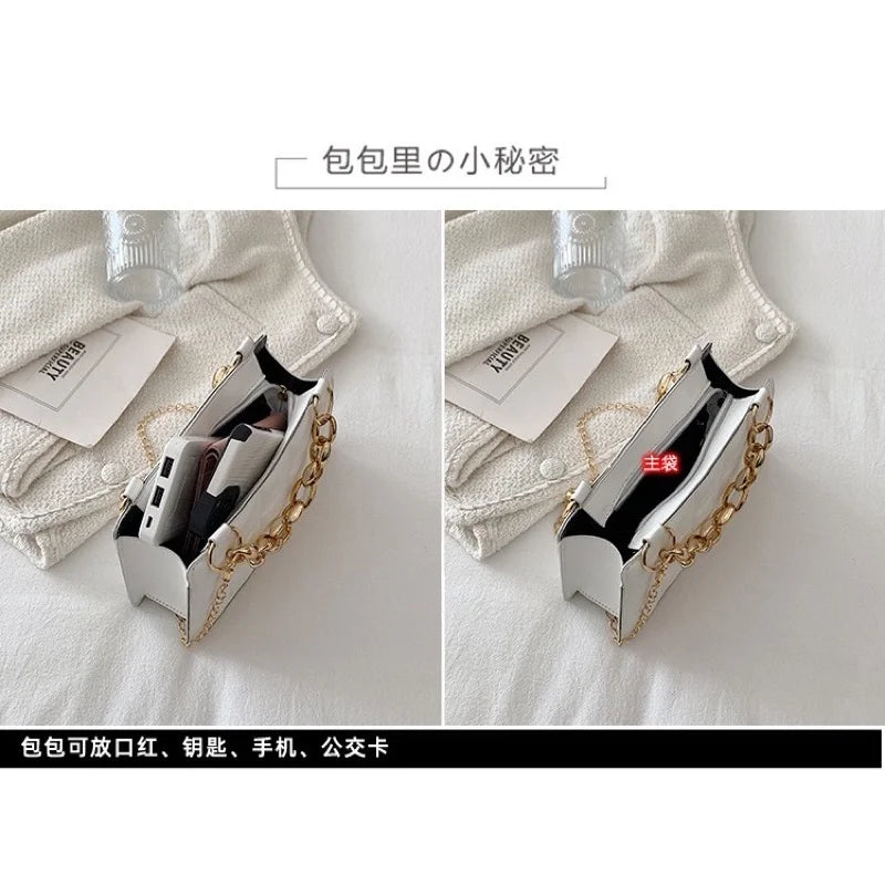 Girl's PU Leather Messenger Bag Solid Tote Small Shoulder Bag