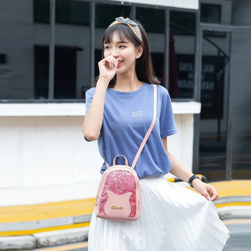Sequin Shoulder Bag Small Backpack for Girls