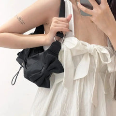 Girls Bag Nylon FLAP Sweet Chains Shoulder Bags Handbags Solid Zipper SOFT Women