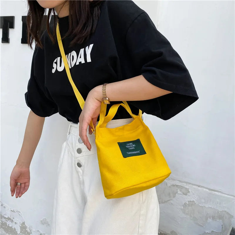Small Bucket Bag Canvas Tote for Women Handbags