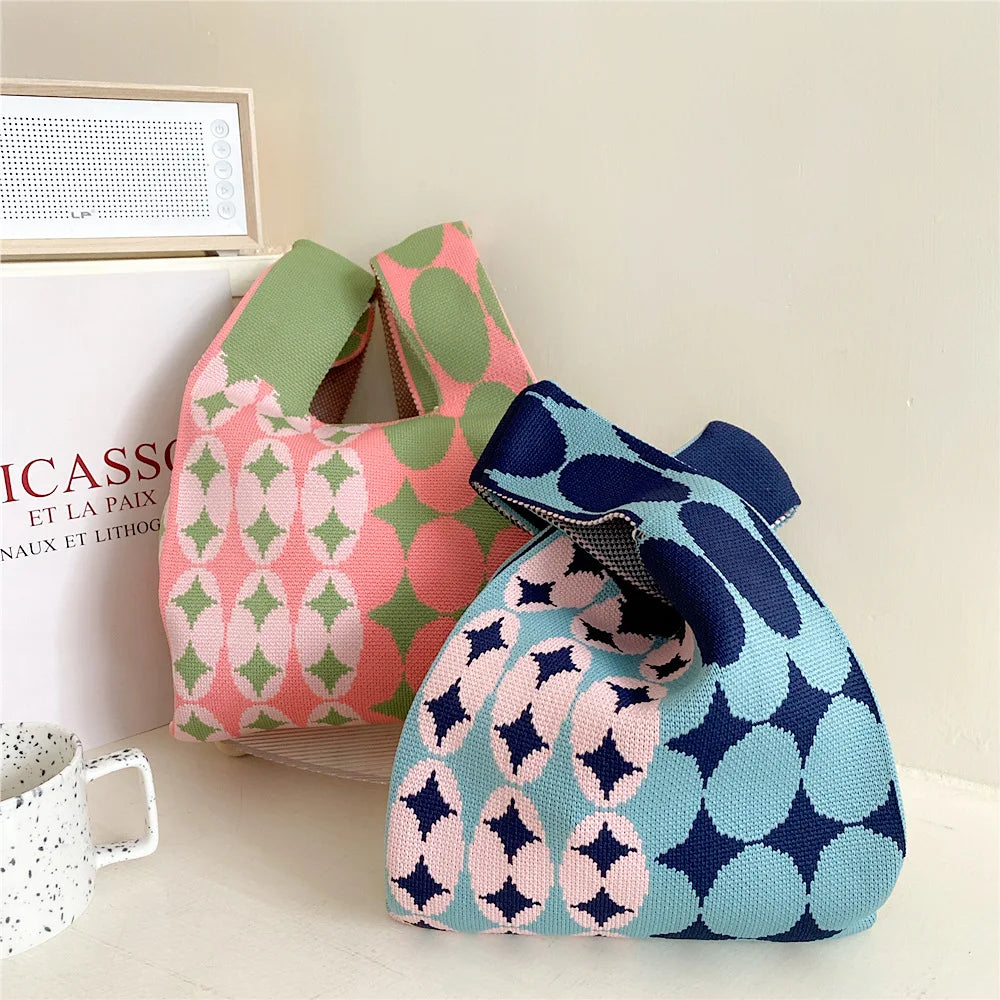 Girls' Matching Knitting Handbag Women's Shoulder Casual Bags