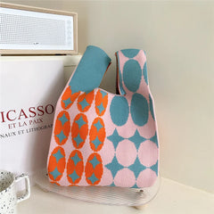 Girls' Matching Knitting Handbag Women's Shoulder Casual Bags