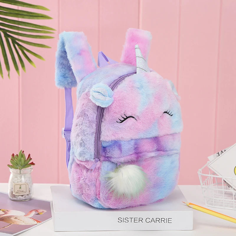 Plush Unicorn Backpacks Children Schoolbag Kids Gift Book Bag