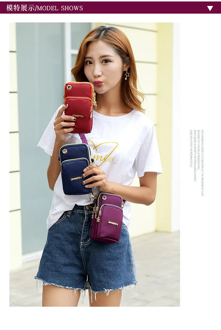 Girls Casual Shoulder Crossbody Small Bags Hip Arms Bag with Earphone Hole
