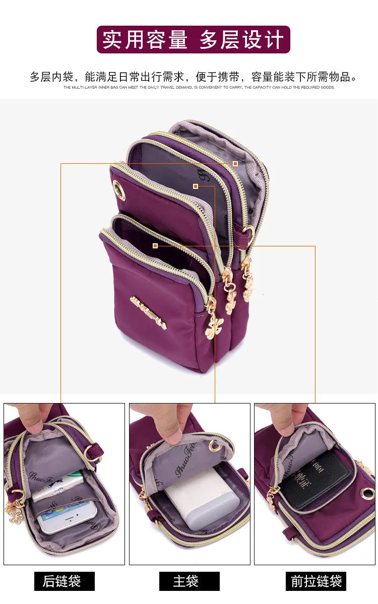 Girls Casual Shoulder Crossbody Small Bags Hip Arms Bag with Earphone Hole
