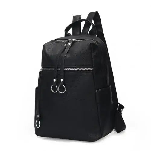 Girls School Shoulder Bag Soft Student Backpack Solid Large Capacity