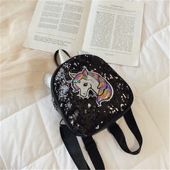 Girls Mini Backpack Sequins Unicorn Small Bag Casual Travel Bag