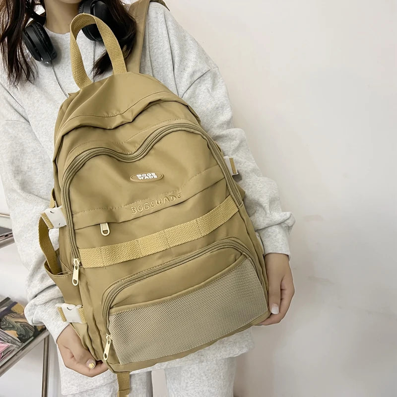 Nylon Travel Book Backpack Women School Bag Lady College Backpack