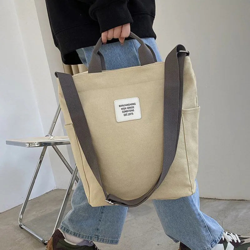 Women's Large Capacity Tote Bag Canvas Shoulder Bag