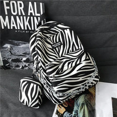 Leopard Print Chain Backpack for Teenage Girls