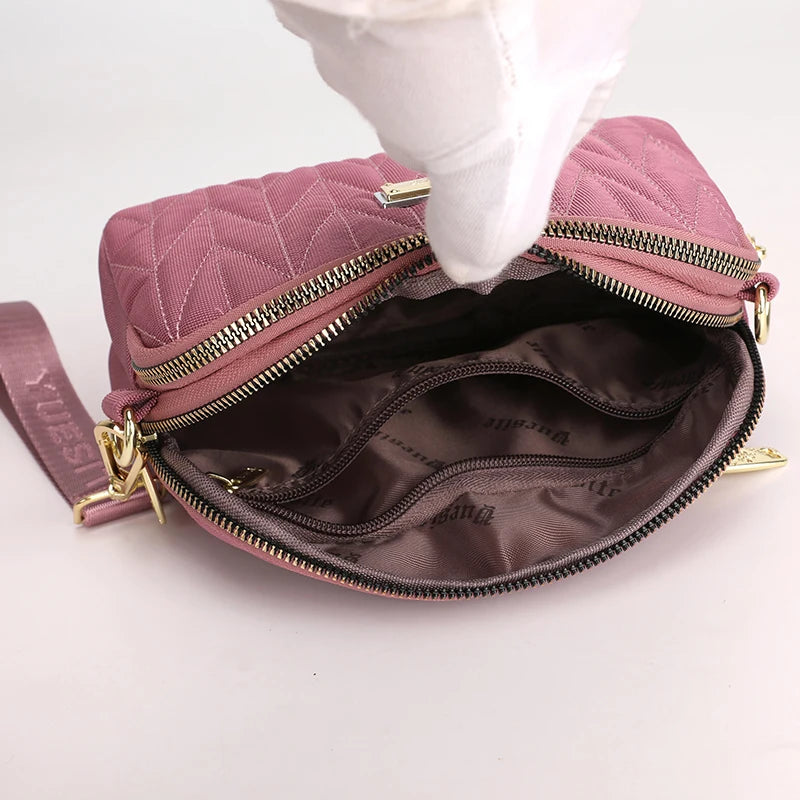 Small Crossbody Bags for Women Nylon Shoulder Bag Multi-Pocket Purses