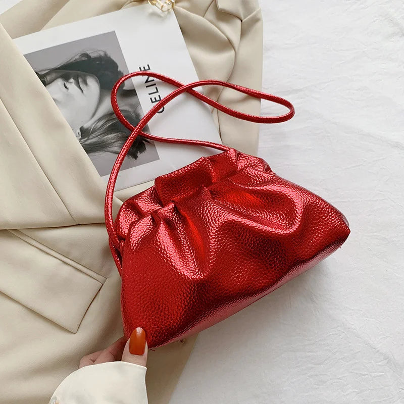 Girls' Solid Dumplings Bag PU Leather Messenger Bag Women's Shoulder Bags