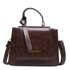 Girls' Solid Small Square Bag PU Leather Messenger Bag Women's Shoulder Handbag
