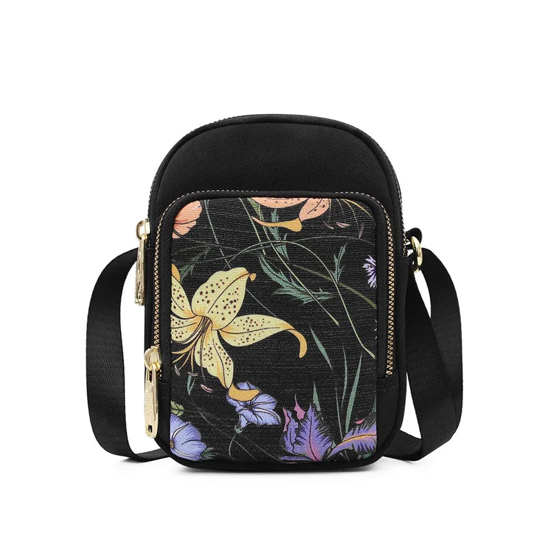 Printed Nylon Crossbody and Shoulder Bags Mini Square Bags For Phone Exchanges