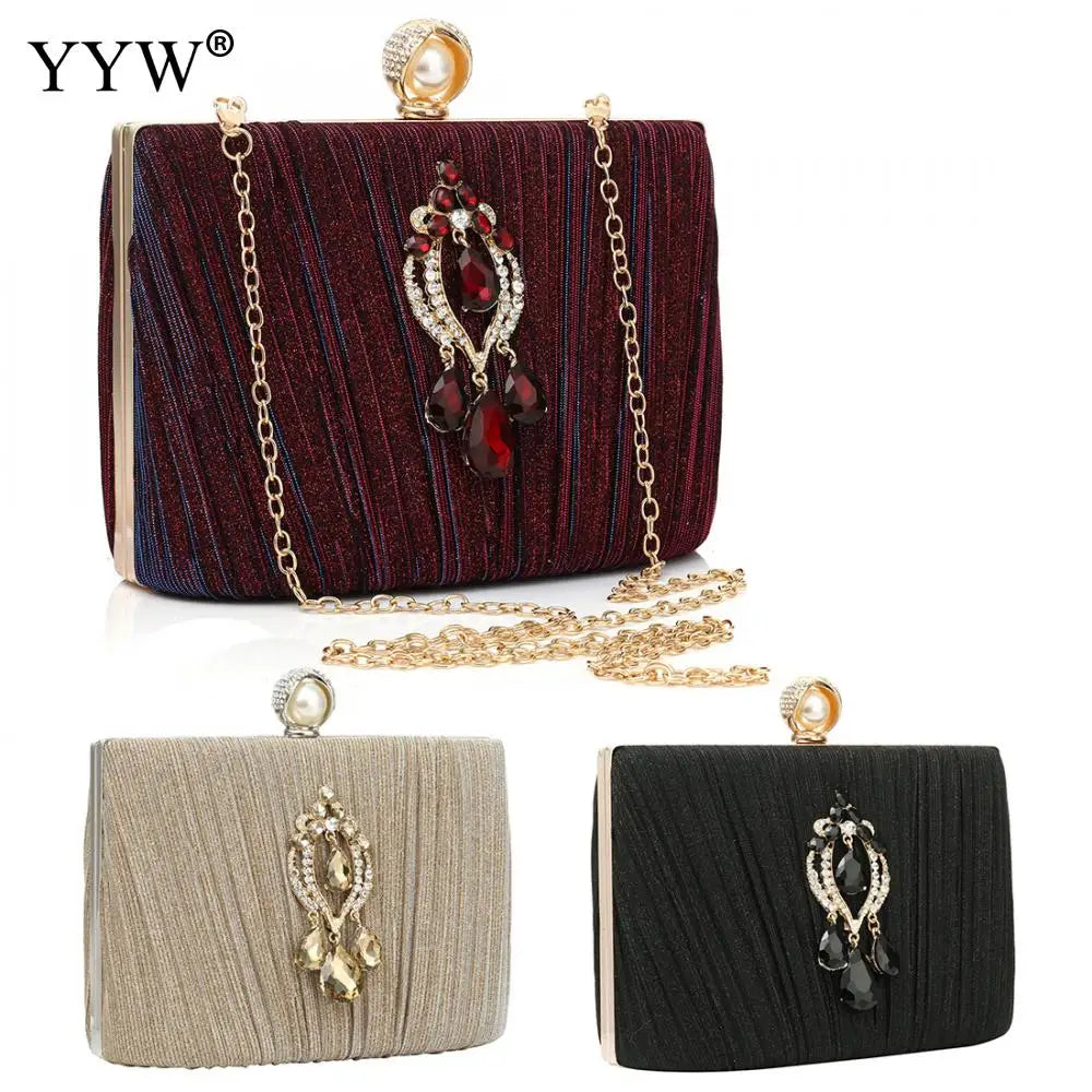 Glitter Top Handle Bag Diamond Party Clutch Purse