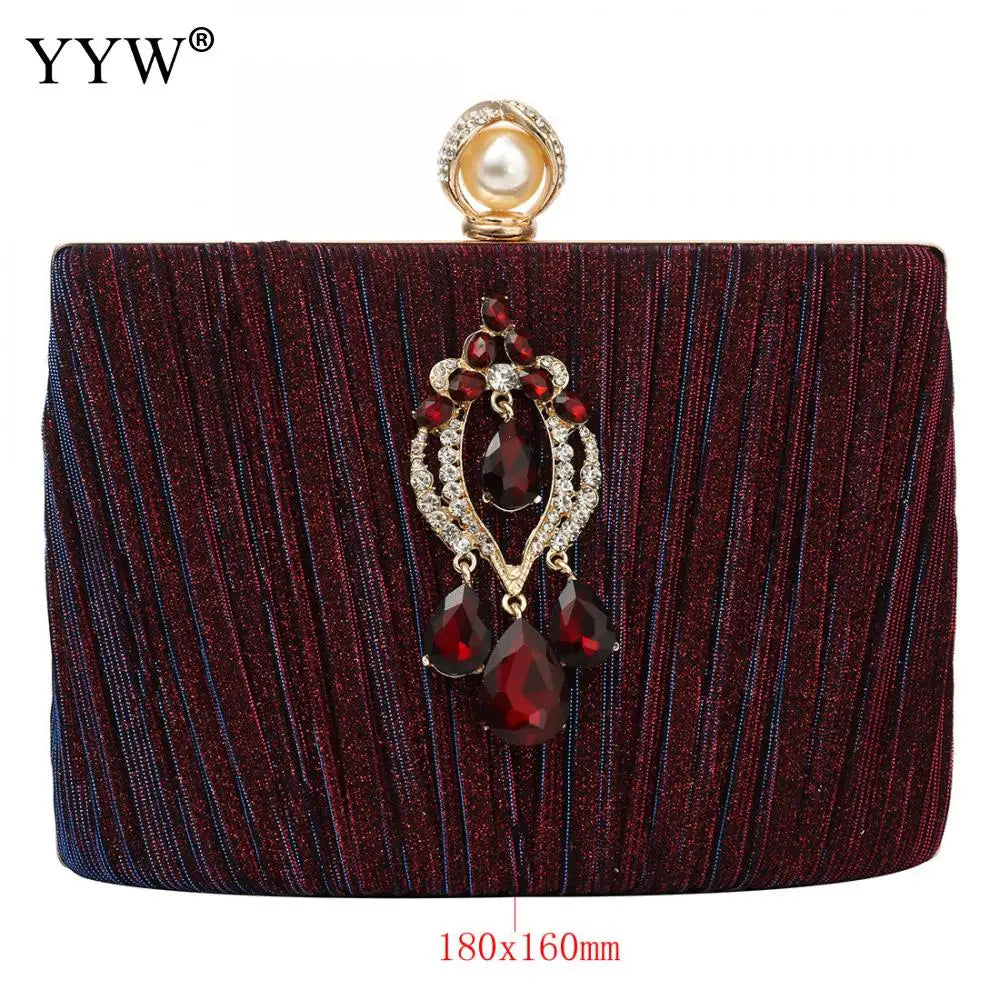 Glitter Top Handle Bag Diamond Party Clutch Purse