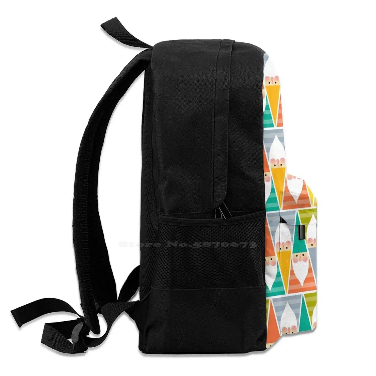 Gnomes Schoolbag Backpack Pattern Seamless Gnome Background Scandinavian Set