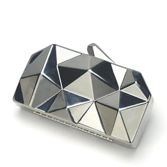 Geometric Evening Bag Clutch Elegent Chain Handbag for Party