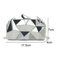 Geometric Evening Bag Clutch Elegent Chain Handbag for Party