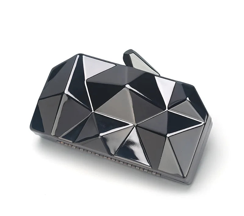 Geometric Evening Bag Clutch Elegent Chain Handbag for Party