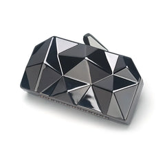 Geometric Evening Bag Clutch Elegent Chain Handbag for Party