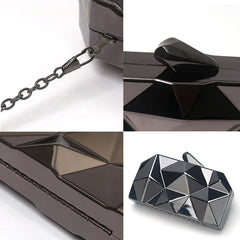 Geometric Evening Bag Clutch Elegent Chain Handbag for Party