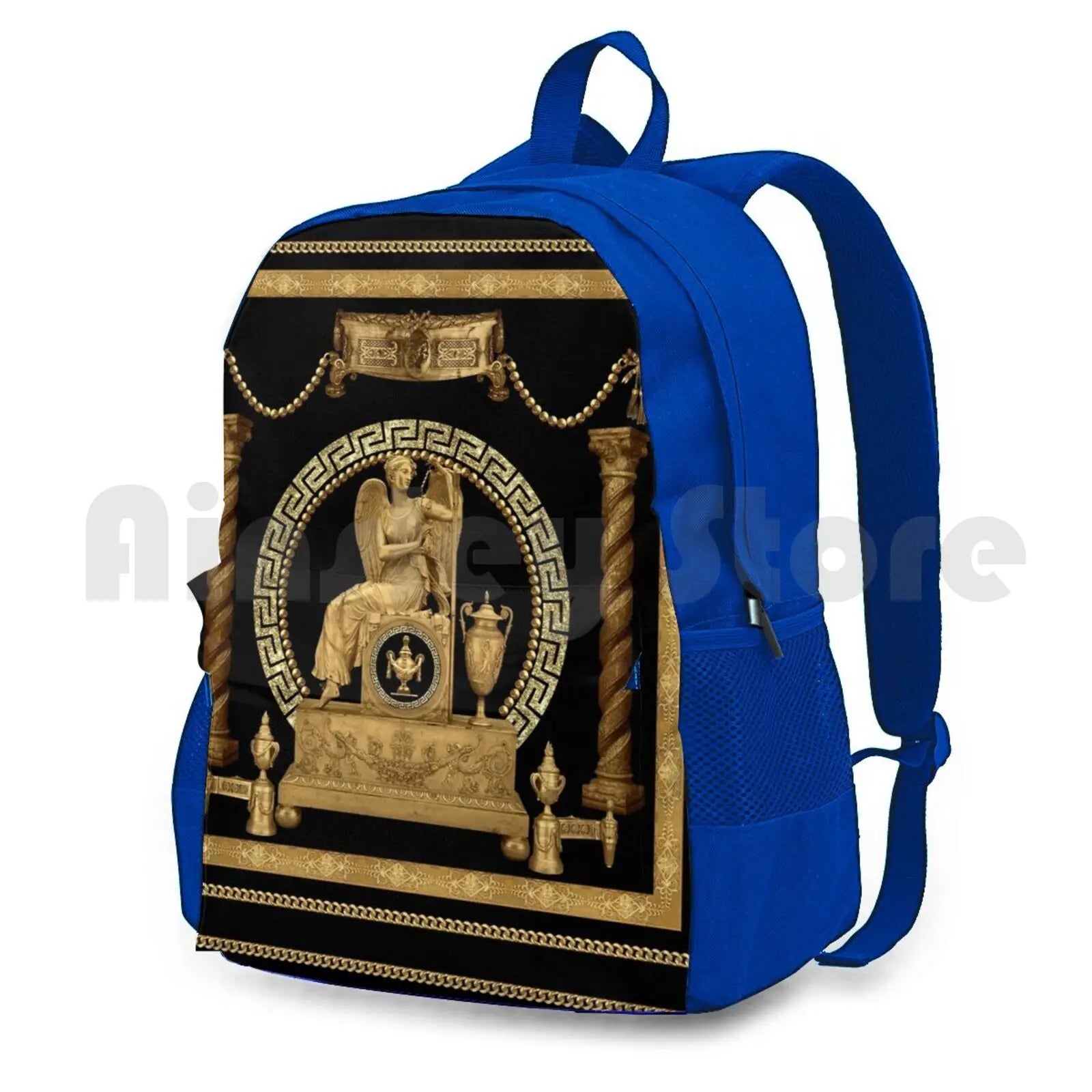 Baroque Woman Pattern Embroidered Hiking Backpack