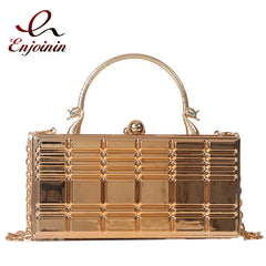 Metal Handle Box Party Clutch Wedding Evening Bag