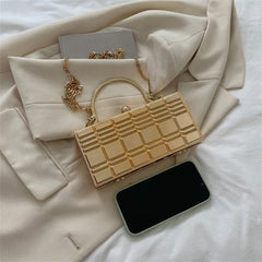 Metal Handle Box Party Clutch Wedding Evening Bag