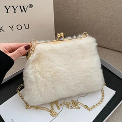 Furry Women Shoulder Bag Crossbody Messenger Soft Plush Handbag