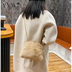 Furry Women Shoulder Bag Crossbody Messenger Soft Plush Handbag