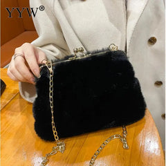 Furry Women Shoulder Bag Crossbody Messenger Soft Plush Handbag