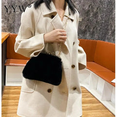 Furry Women Shoulder Bag Crossbody Messenger Soft Plush Handbag