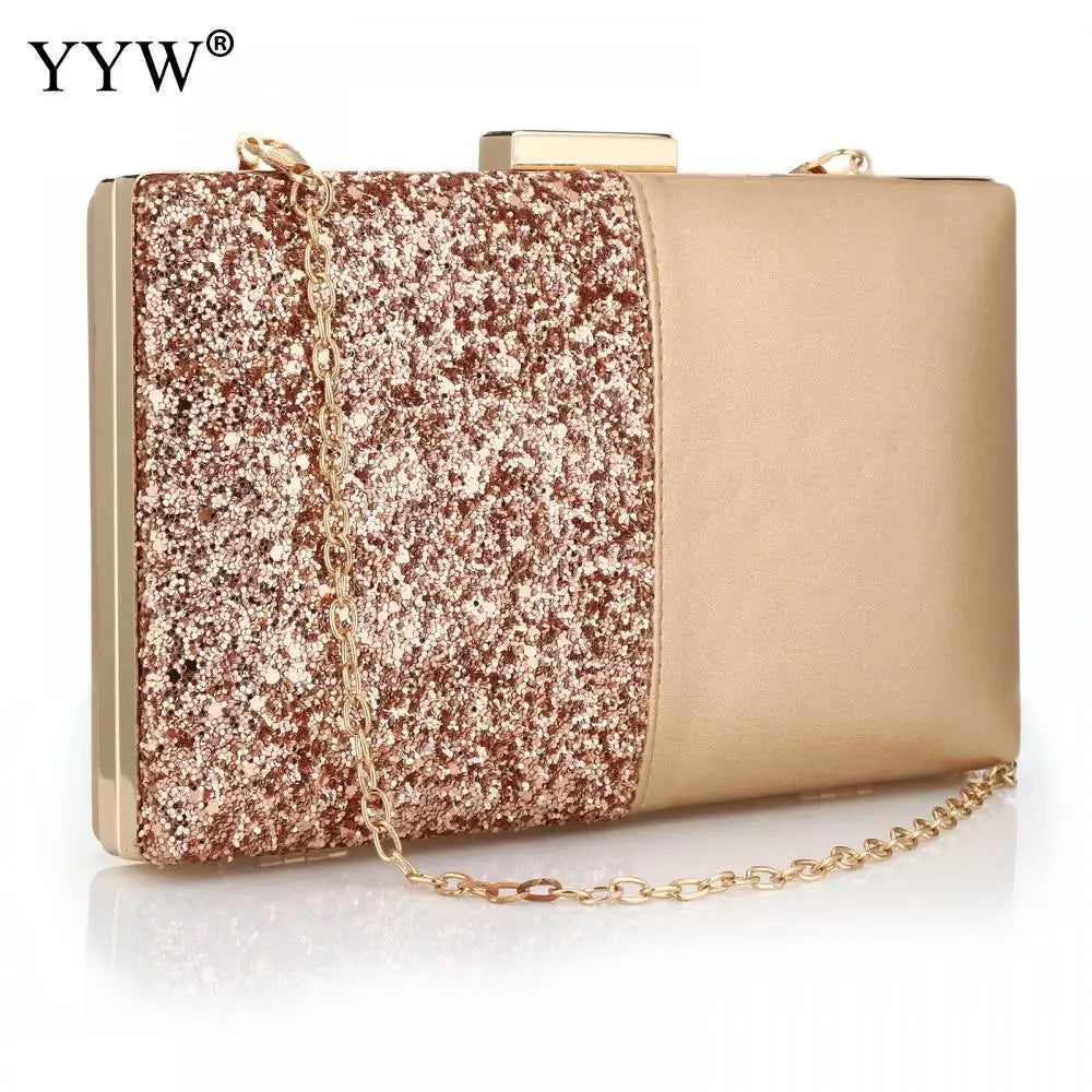 Sequined Glitter Clutch Bag Women Evening Shoulder Handbag