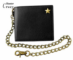 Real Leather Biker Chain Wallet Purse Gift