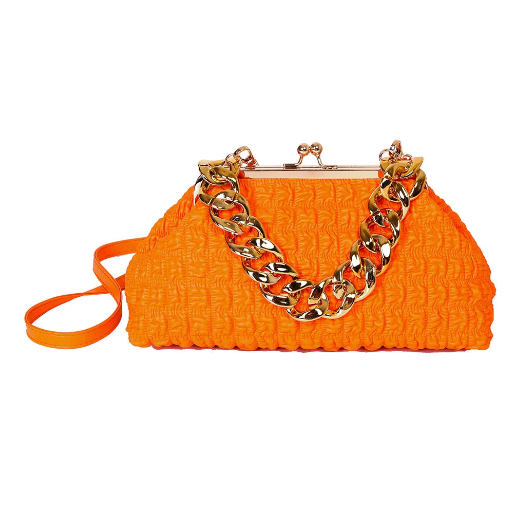 Chain Shoulder Bag Plaid Handbag Soft Adjustable Hasp for Banquet