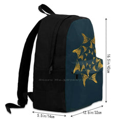 Tribal Shell Circle Backpack Dark Green Ethnic