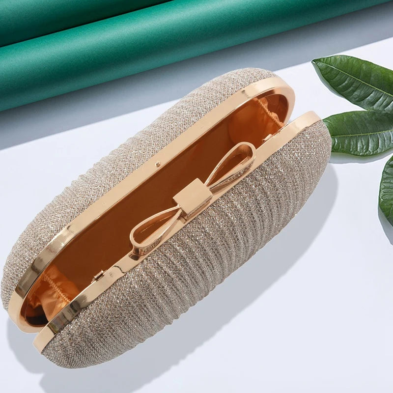 Golden Evening Clutch Bag Wedding Handbags