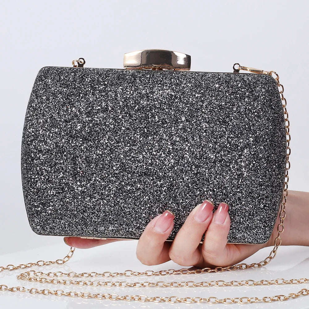 Golden Purse Clutches Sequin Cross Body Bag Party Handbag