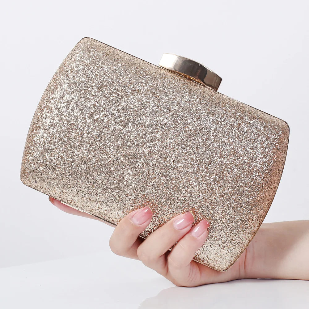 Golden Purse Clutches Sequin Cross Body Bag Party Handbag