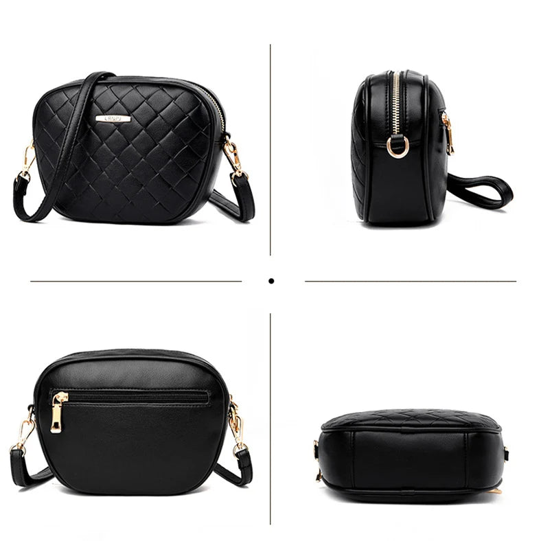 Lattice Crossbody Shoulder Bag Leather Handbags For Women