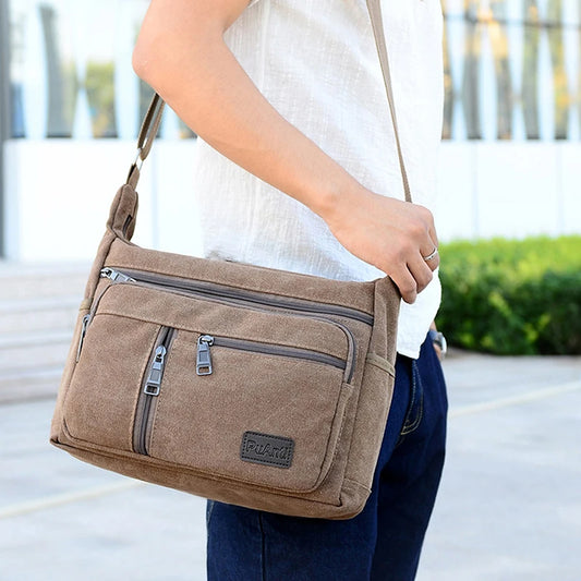 Canvas Casual Shoulder Crossbody Bag for Men