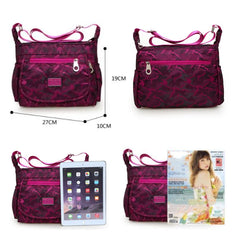 Women Shoulder Bag Ladies Nylon Waterproof High Capacity Messenger Bag